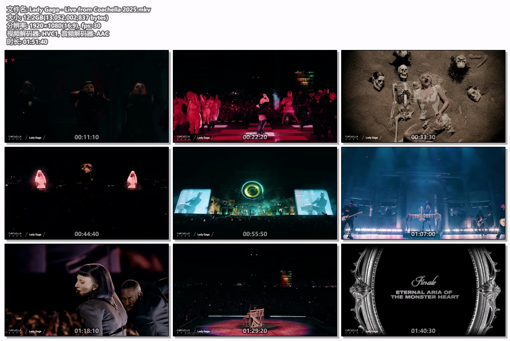 女神卡卡 科切拉音乐节 Lady Gaga 《Live from Coachella》 2025 演唱会 [WEB-DL MKV 12.1GB]