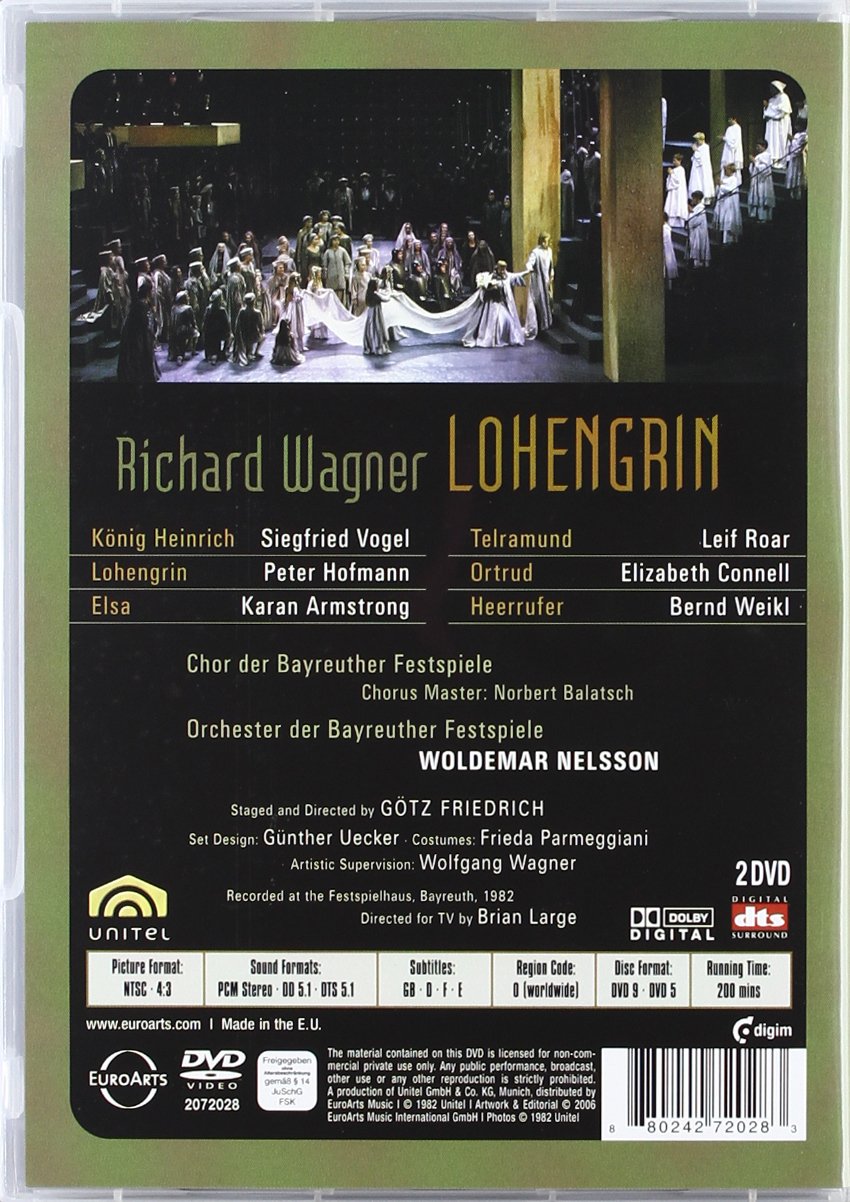 瓦格纳 《罗恩格林 拜罗伊特音乐节 沃尔德玛·尼尔森指挥 Richard Wagner Lohengrin – Bayreuth Festival》 1982 演唱会 [2DVD-ISO 11.5G]