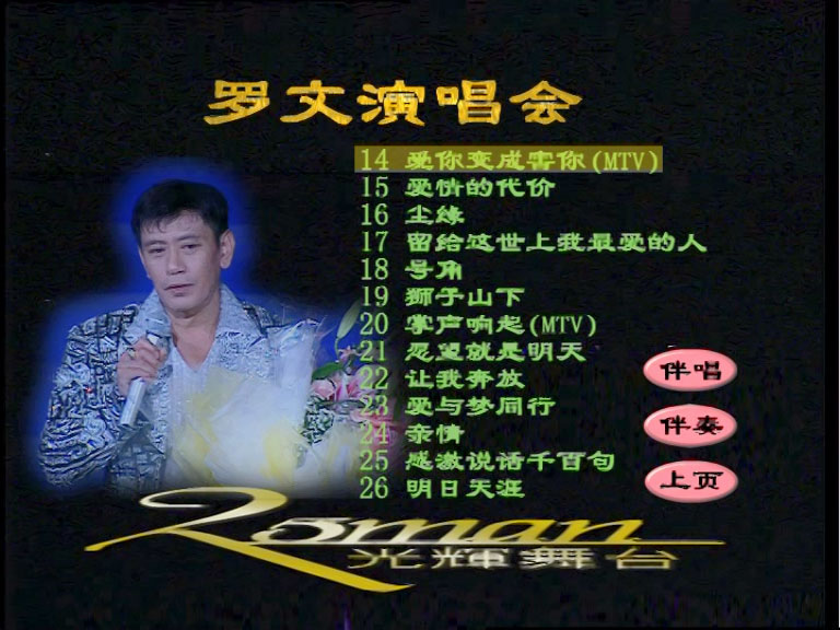罗文 《星光璀璨演唱会 卡拉OK》 1996 演唱会 [DVD ISO 6.97GB]