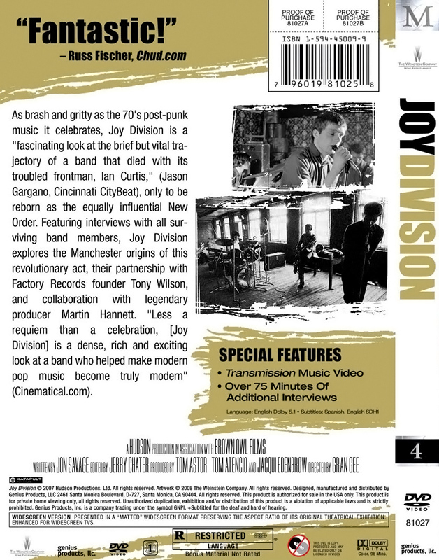 快乐分裂 乐队30周年纪录片 Joy Division 2007 [DVD 《VOB 4.2G》 2007 演唱会 [DVD-VOB 4.2G]