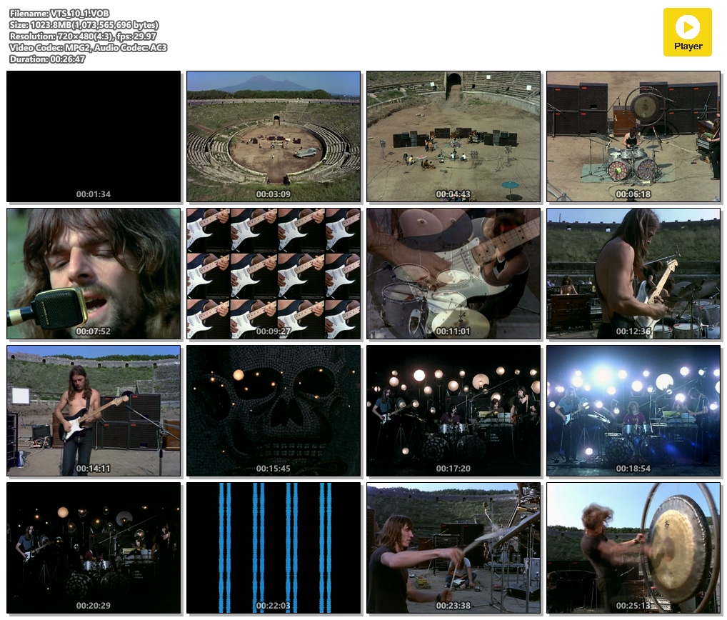 平克.弗洛伊德 1972 庞贝演唱会 Pink Floyd 《Live at Pompeii》 1972 演唱会 [DVD ISO 7.7G]