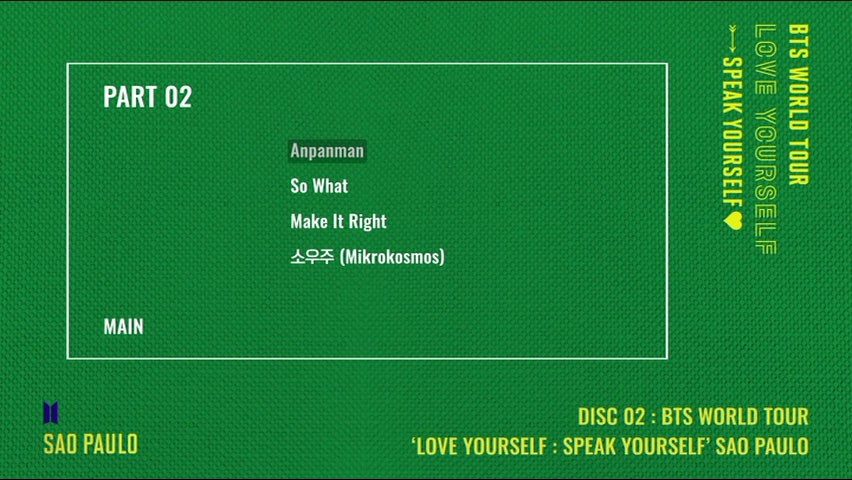 BTS 방탄소년단 《BTS WORLD TOUR ‘LOVE YOURSELF SPEAK YOURSELF’ SAO PAULO》 2019 演唱会 [2DVD ISO 12.1GB]