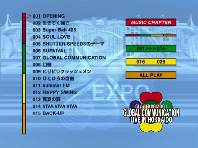 《GLAY EXPO GLOBAL COMMUNICATION LIVE IN HOKKAIDO》 2001 演唱会 [DVD ISO 7.7GB]