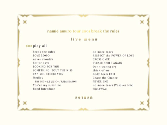 安室奈美恵 《namie amuro tour break the rules 2003》 2001 演唱会 [DVD ISO 7.64GB]